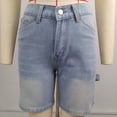 thumbnail image 4 of Wensltd Womens Casual High Waisted Denim Shorts Wide Leg Summer Jean Shorts with Pockets, 4 of 8
