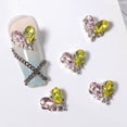 thumbnail image 2 of 15 piezas de uñas grandes de aleación de plata 3D, selección multicolor, marco de metal para uñas, imitación de piedras preciosas grandes, gemas de cristal, arte de uñas con diamantes, 2 of 5
