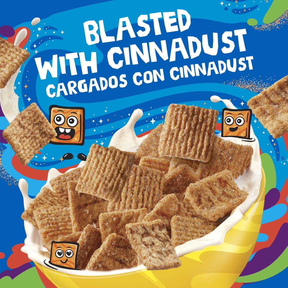 (2 pack) CinnaGraham Toast Crunch Breakfast Cereal with Whole Grain, Cinnamon, and Honey Flavor, 12 oz Box
