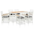 thumbnail image 2 of vidaXL Outdoor Dining Set 5/7/9 Pieces Poly Rattan White Garden Patio Dinner, 2 of 6