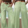 thumbnail image 6 of Miluxas Wide Leg Jeans for Women Trendy High Rise Loose Fit Jeans Casual Denim Pants with Pockets Solid Casual Streetwear Mint Green, 6 of 8