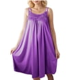 thumbnail image 4 of HomeGardon Nightgowns for Women,Summer Dresses Women's Lace Sleeveless Plus Ice Silk Midlength Nightdress, 4 of 6