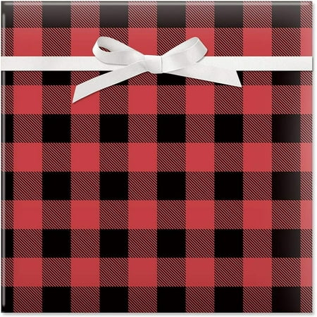 Buffalo Plaid Christmas Rolled Wrapping Paper - 23-Inch x 32-Foot Wrap Roll, 61 Square Total