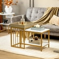 thumbnail image 2 of Costway 2PCS 2-Tier Nesting Coffee Sofa Side End Tables Narrow for Living Room Bedroom, 2 of 10