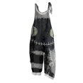 thumbnail image 2 of Womens Halloween Linen Jumpsuits Plus Size Sleeveless Floral Print Loose Wide leg Rompers, 2 of 5