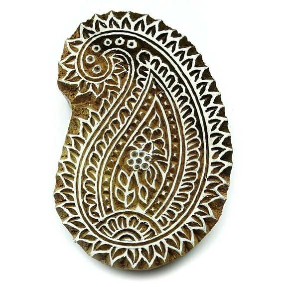 Indian Wooden Textile Stamps Wood Printing Block Paisley Stamp Decorative Block