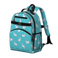 thumbnail image 2 of Unicorn and Dot Blue Pattern Cute School Backpack Bag for School with Padded Back and Adjustable Shoulder Straps 15.25"x11.5"x5.25", 2 of 5