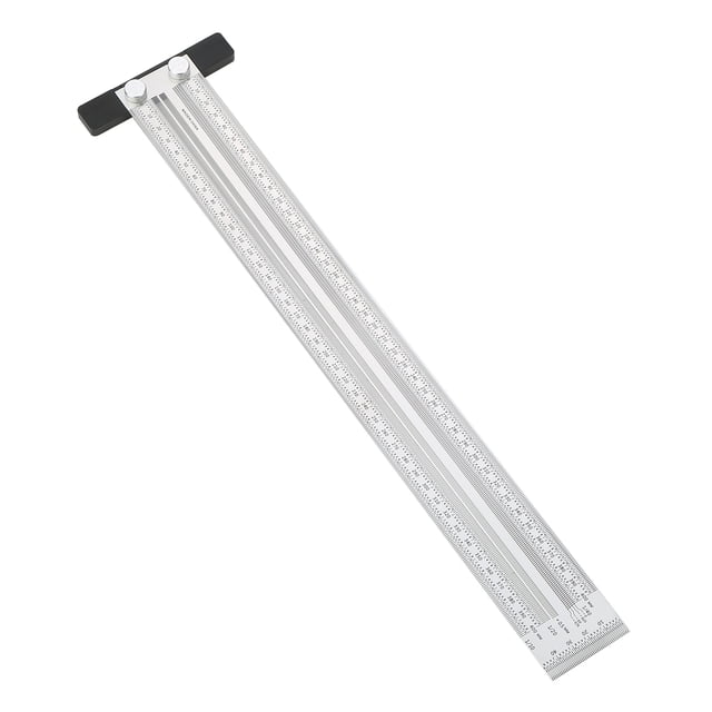 Yeacher Stainless Steel Marking Line Ruler T-shaped Hole/Right Angle Scribing Ruler Carpenter Woodworking Measuring Tool