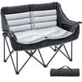 thumbnail image 4 of Slsy Double Beach Camping Chair with Canopy, Folding 2 Person Camping Sofa Seat, Portable Outdoor Loveseat with Shade, Oversize Camp Chair for Lawn, and Outdoor Activities, 4 of 8