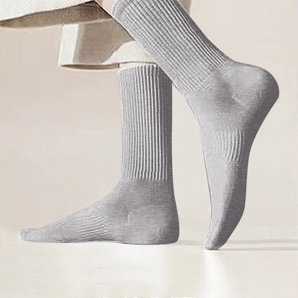 Calcetines de invierno para hombre y mujer, cómodos, transpirables, de punto, con cordón, de tubo medio, de algodón.