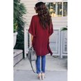 thumbnail image 3 of Haut de Kimono Rouge/bleu Chic Haut Bas pour Femmes, 3 of 6