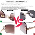 thumbnail image 4 of Gafas de sol SDINM sin montura rectangulares marrones UV400 para hombres y mujeres, 4 of 6
