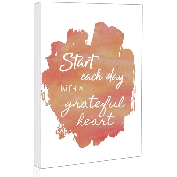 Inspirational Positive Quotes Wall Decor - Start each day with a grateful heart (Framed 11"x14")