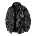 thumbnail image 1 of GrmtClth Autumn Mens Leaf Camo Overshirt Jacket Long Sleeve Snap Closure Soft Fabric Daily Casual Outerwear Black 3XL, 1 of 3