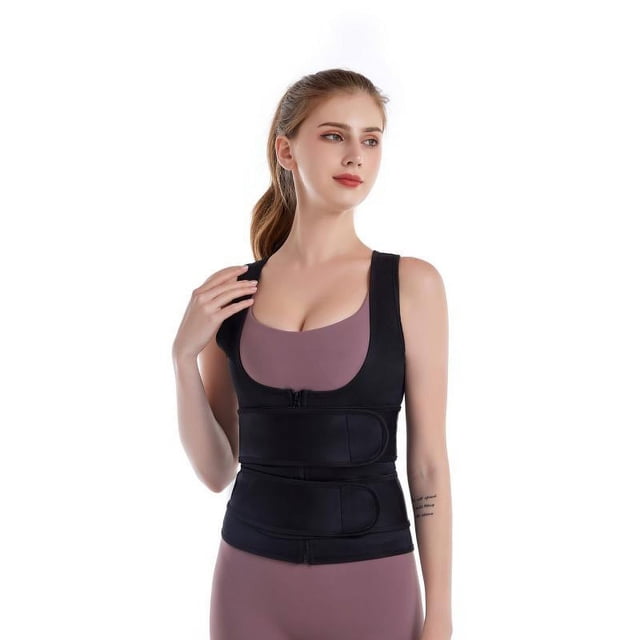 Chaleco de soporte de cintura para mujer, corsé ajustado, adelgazante, cálido, ajustable, cinturón abdominal, corsé de soporte para el pecho