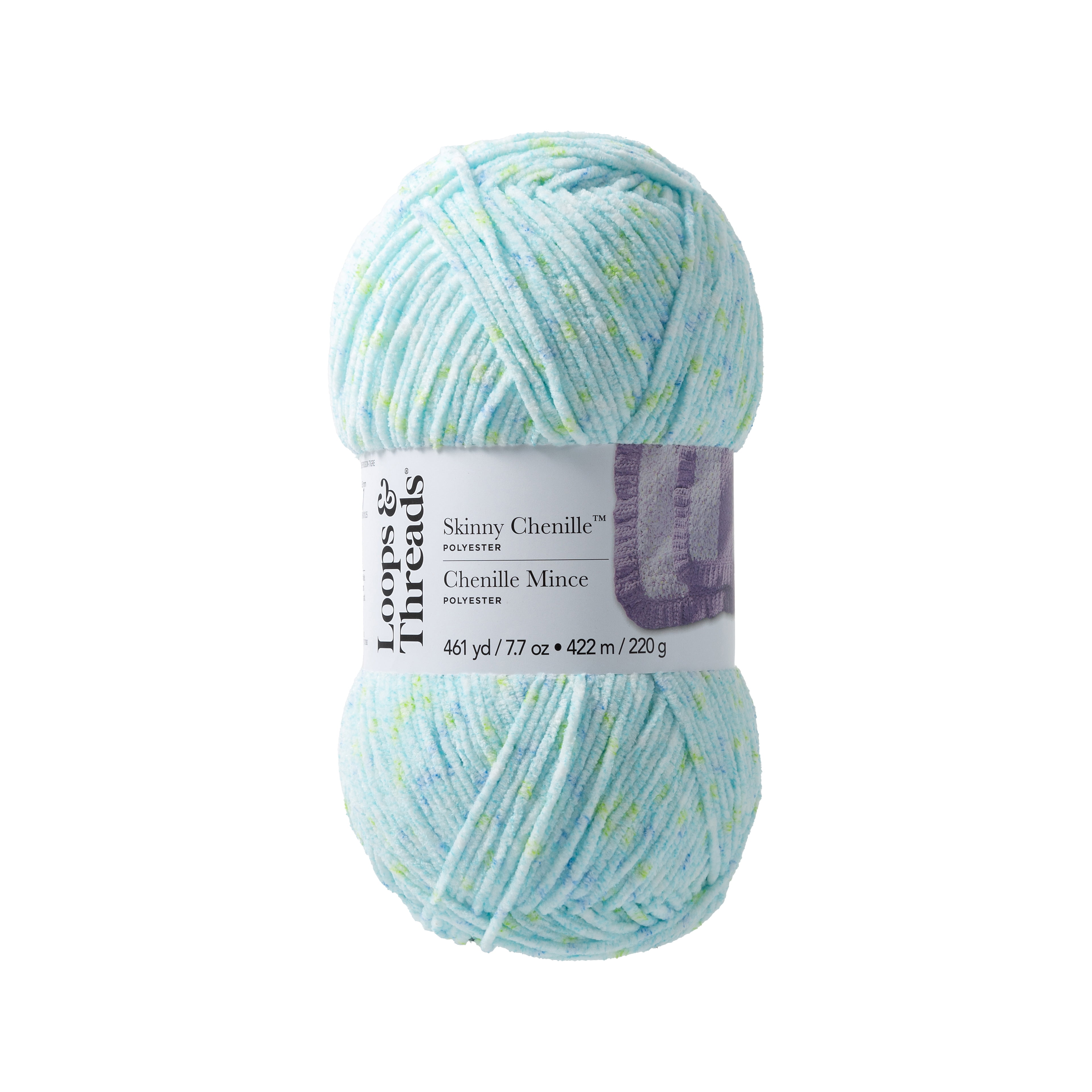 (3 pack) Skinny Chenille Multi Yarn by Loops & Threads - Yarn for Knitting - Crochet - Weaving - and Arts & Crafts - Tigerfish Multi - Polyester - 7.7 oz