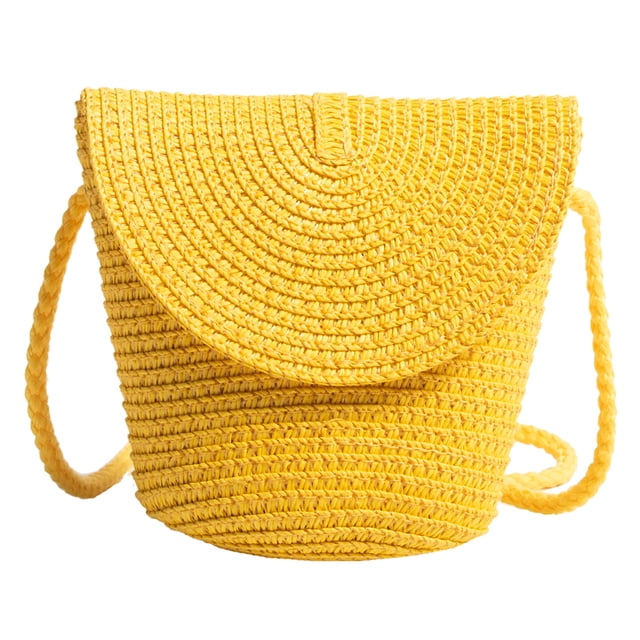 Bolsos Cruzados Verano Elegante Bolso Paja Playa Tejido Hecho A Mano para El (amarillo)