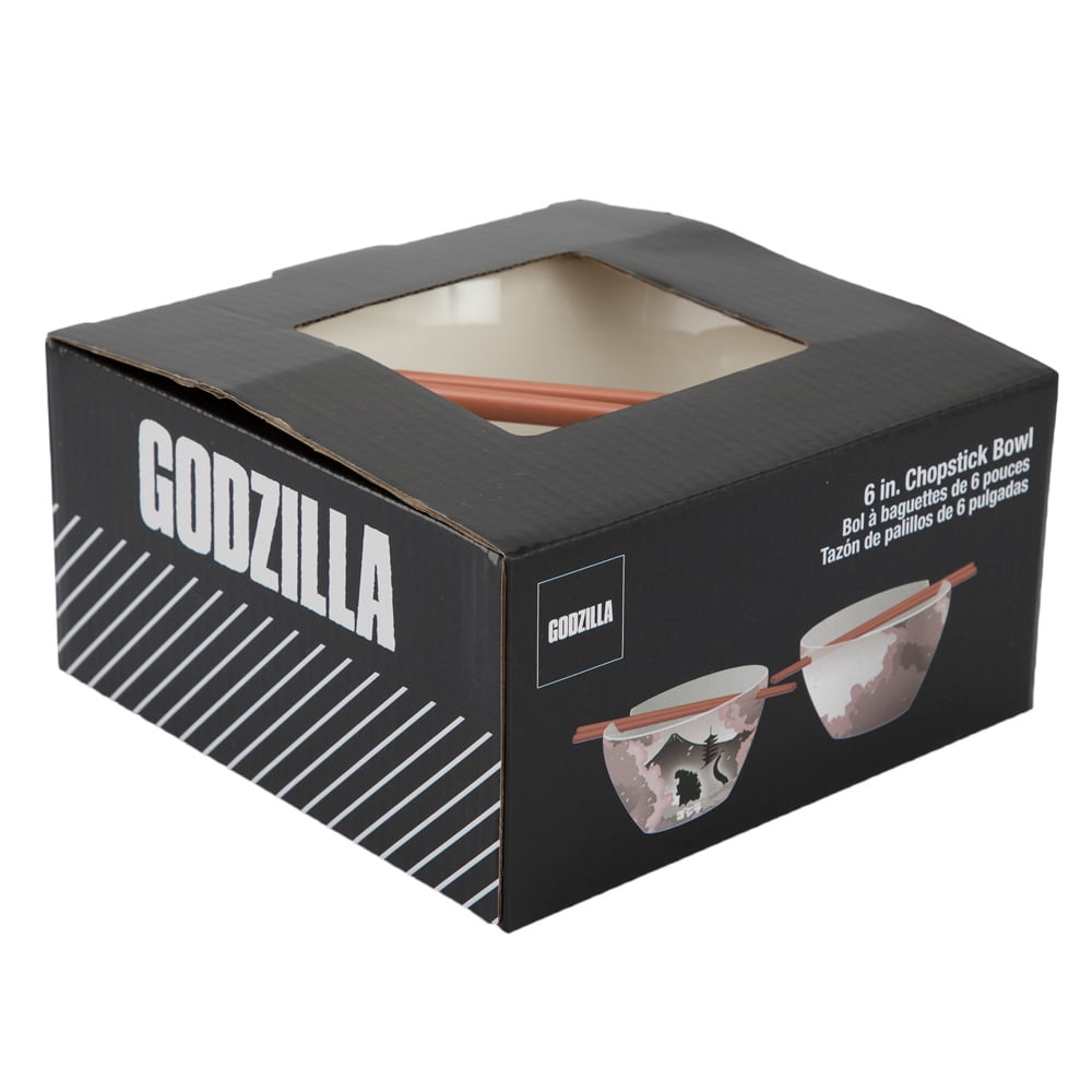 Godzilla Ceramic Bowl with Chopsticks