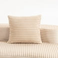 thumbnail image 6 of Corduroy Compression Sofa, Soft Durable Vertical Ribbed Fabric, High-Density Sponge & Throw Pillows, Modern Minimalist, No Assembly, for Living Room/Apartment/Home Office,Beige, 6 of 6