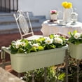 thumbnail image 6 of 24" Adjustable Railing Planter - Rattan Look - Green, 6 of 8