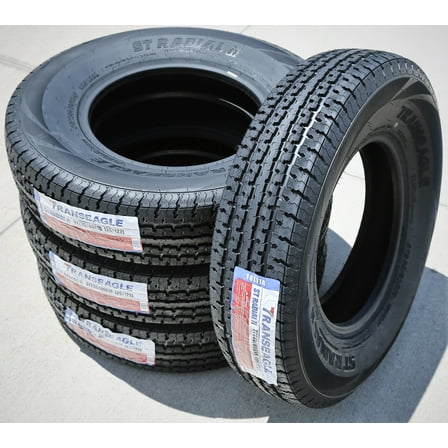 Set of 4 Transeagle ST Radial II Steel Belted ST235/80R16 235/80R16 126/122L F 12 Ply Trailer Tires