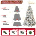 thumbnail image 5 of 7FT Flocked Christmas Tree with 500 Colorful UL Lights and 45 Natural Pine Cones – 1124 Snowy PVC Tips, Hinged Branches, Stable Metal Stand, Easy Setup, 5 of 8