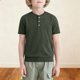 thumbnail image 5 of Camisa de Manga Corta para Niños Niño de Cumpleaños Color Sólido Cuello Redondo Casual Top de Verano Suave, 5 of 7
