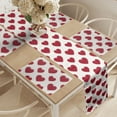 thumbnail image 2 of Ambesonne Vintage Valentine Table Runner & Placemats, Classic Hearts, Placemat 4 pcs + Runner 14"x90", Vermilion Off White, 2 of 2