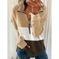 thumbnail image 3 of Sudadera Con Solapa, Parte Superior Tipo Jersey, Cómoda, Informal, Suelta, Media Cremallera, Manga Larga, Agradable Al Tacto Para El Uso Diario ANGGREK Otros, 3 of 5