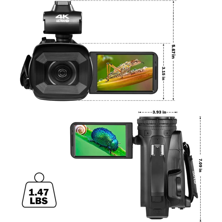 OIEXI 4K Video Camera, 18X Zoom, 64MP, Flip Screen, Microphone