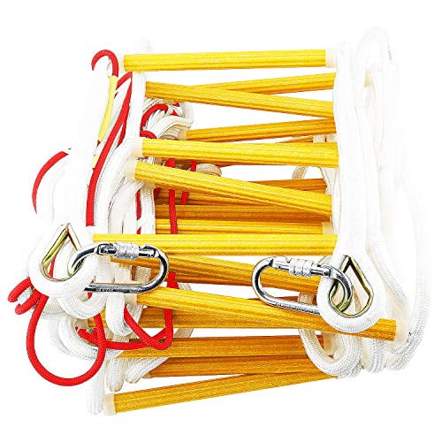 ISOP Rope Ladder for Fire Escape – 32 ft Emergency Safety Ladder for 4-Story Homes – Compact, Portable & Weather-Resistant – Ideal for Window & Balcony Evacuation - Fire Emergency Tool for House