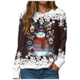 thumbnail image 5 of Gibobby Merry Christmas Sweatshirt Women Merry Graphic Letter Printed Crewneck Pullover Xmas Tops(XL,Brown), 5 of 6