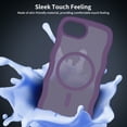 thumbnail image 6 of for iPhone 16e Case Compatible with MagSafe, Wave Texture Frame Ultra Slim Back Cover, TPU+PC Hybrid Anti-Scratch Shockproof Protective Case, Lightweight & Anti-Fingerprint, Darkpurple, 6 of 6