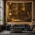 thumbnail image 6 of Open Botanical Book Across a Layered Library Desk, Cozy Vintage for Plant Lovers, Herbalist Decor, Housewarming Gift, Tapestry Wall Hanging for Study Room and Reading Nook, 6 of 7