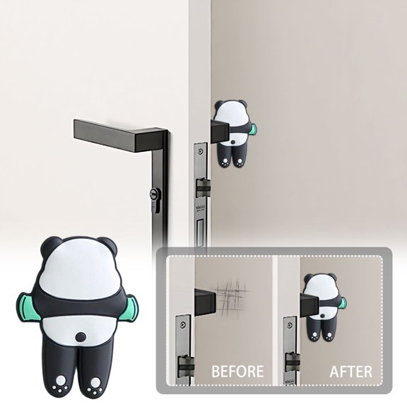 YingTaiLi Cute Panda Door Stopper,Soft Silicone Crash Pad,Wall Protector,Absorb Collision Noise,Home Decor,Family Essentials,Easy Installation,No Tools Required,for Bedroom,Living Room,Kitchen