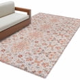 thumbnail image 2 of 4x6Ft Area Rugs Orange Boho Non-Skid Rubber Backing Large Rectangle Rugs - Living Room Bedroom Home Office, Vintage Southwestern Ethnic Mexican Floral Indoor Floor Mat Carpets Washable Rug, 2 of 9