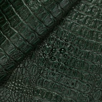 Ottertex® Crocodile Vinyl Leather 56” PVC Polyester Waterproof Fabric By The Yard - Forest Green (5 Yard)