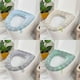 thumbnail image 1 of Soft Warm Stretchable Toilet Seat Cover Pad for Oval Toilets, Thick Elastic Bathroom Seat Covers with Handle Design (4-Pack), 1 of 5