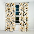 thumbnail image 2 of Designart "Retro Teal Yellow Garden Calm" Floral Blackout Curtain Single Panel, 2 of 4