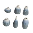 thumbnail image 2 of Juego de jarrón de cerámica de 6 piezas, contenedor de flores secas, jarrones decorativos, decoración del hogar, jarrones de cerámica para hierba, azul claro, 2 of 8