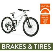 Ozark Trail 29 FS.2 Slalom Full Suspension Mountain Bike, 29 Wheels, Medium Frame, Fits Riders 56 - 59, Off-White, Adult