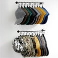 thumbnail image 3 of Portasombreros metálicos para gorras de béisbol - Organizador de pared con 8 ganchos, soporte para sombreros de acero negro mate para armario, cocina y toallero de baño, diseño que ahorra espacio, 3 of 8