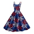 thumbnail image 4 of SAATLERI July 4th Womens Dresses Patriotic Star Striped Dresses A Line Sleeveless USA Flag Beach Punk Evening Party Dress, 4 of 5