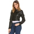 thumbnail image 2 of Luis Leather Leather Jacket for Women, Lambskin Leather Short Moto Biker & Motorcycle Coat, 2 of 4