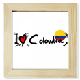 thumbnail image 1 of I Love Colombia Word Flag Love Heart Illustration Square Picture Frame Wall Tabletop Display, 1 of 3