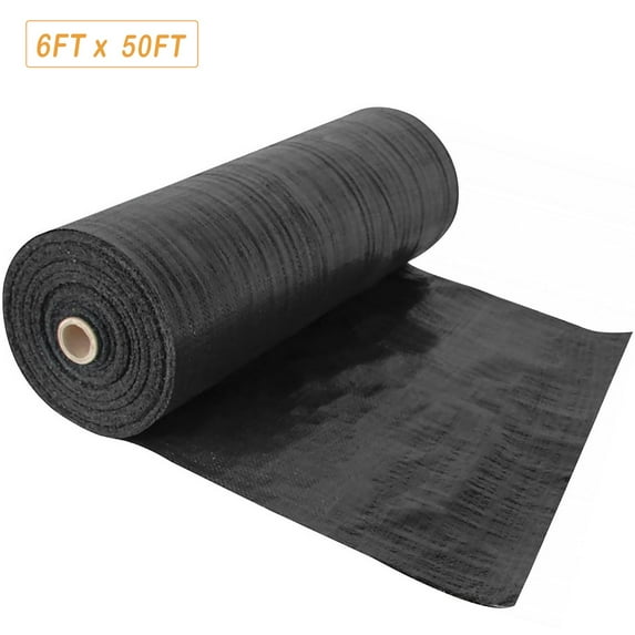 Weed Cover Landscape Fabric Woven Ground Barrier 6FT x 50FT Heavy-duty Weed Block Gardening Weed Matting Easy Setup & Superior Weed Control for Flower Bed, Yard, Garden
