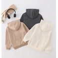 thumbnail image 2 of Fdqin Boys Hoodies 3 Piece Waffle Button Sweatshirts Long Sleeve Loose Pullover with Pocket Grey Beige Khaki 5-6 Years, 2 of 7