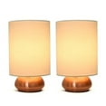 thumbnail image 3 of Simple Designs Gemini 2 Pack Mini Touch Lamp with Rose Gold Base and Cream Fabric Shades, 3 of 3