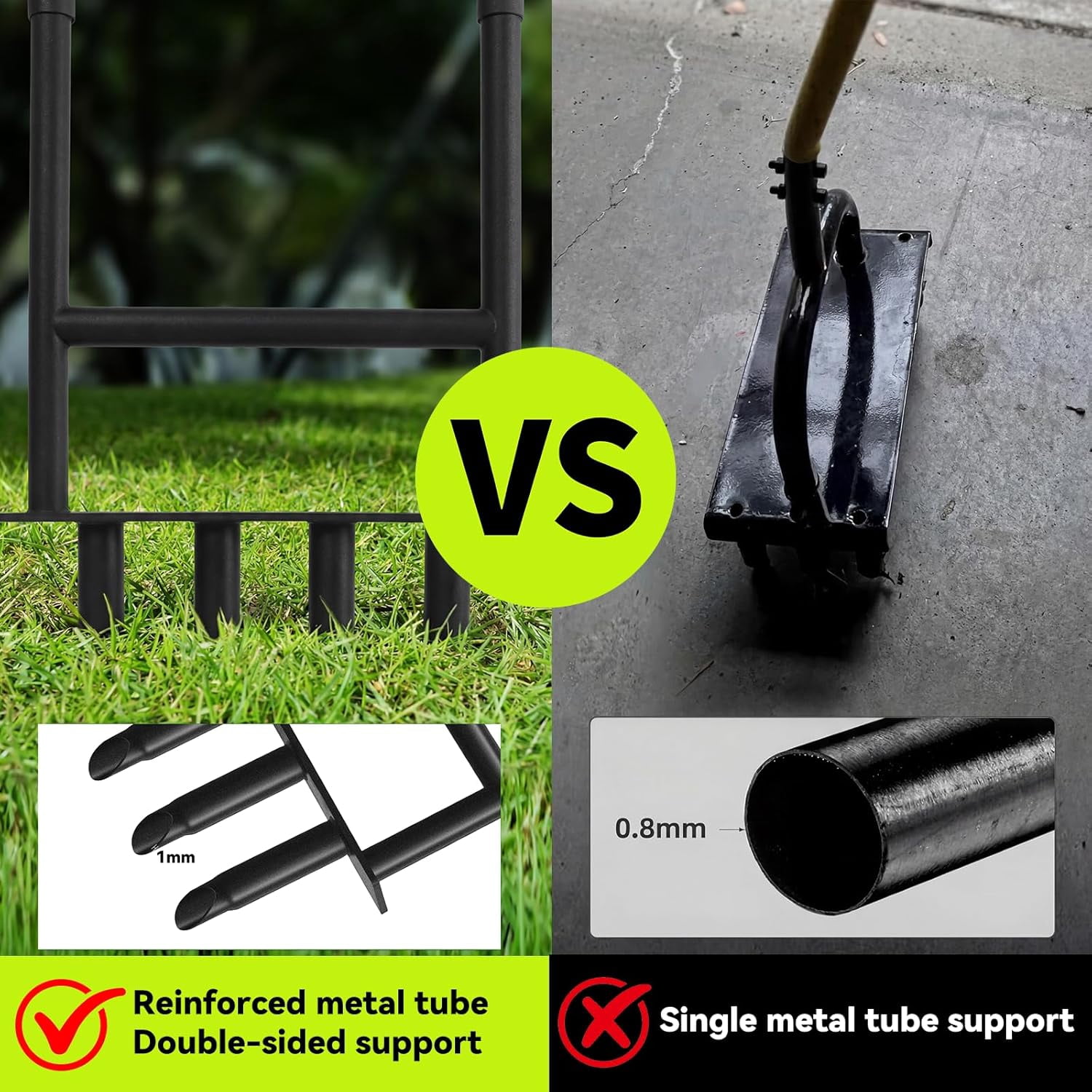 Manual Lawn Core Aerator Tool, Heavy Duty Carbon Steel Aerator, Ergonomic Labor-Saving Yard Garden Tool for Compacted Soil, Care Essentials