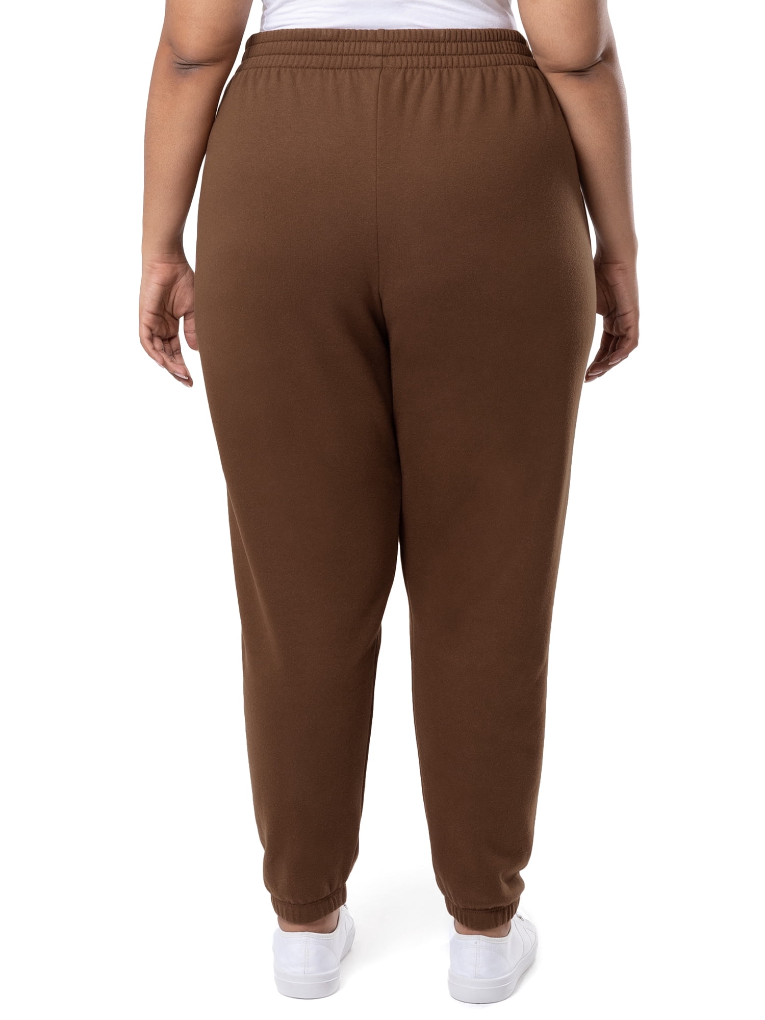 Terra & Sky Women's Plus Size Cotton Blend Fleece Sweatpants, 3-Pack